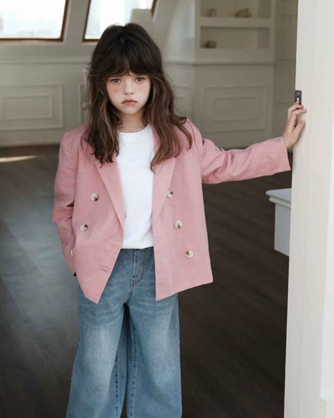 Blush Double-Breasted Blazer