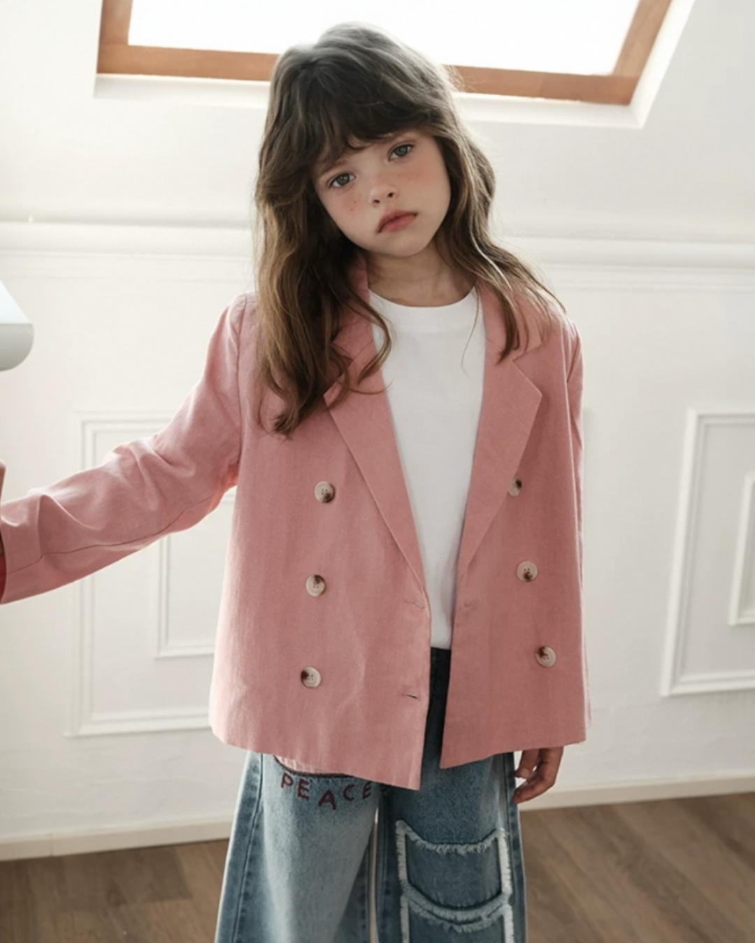 Blush Double-Breasted Blazer