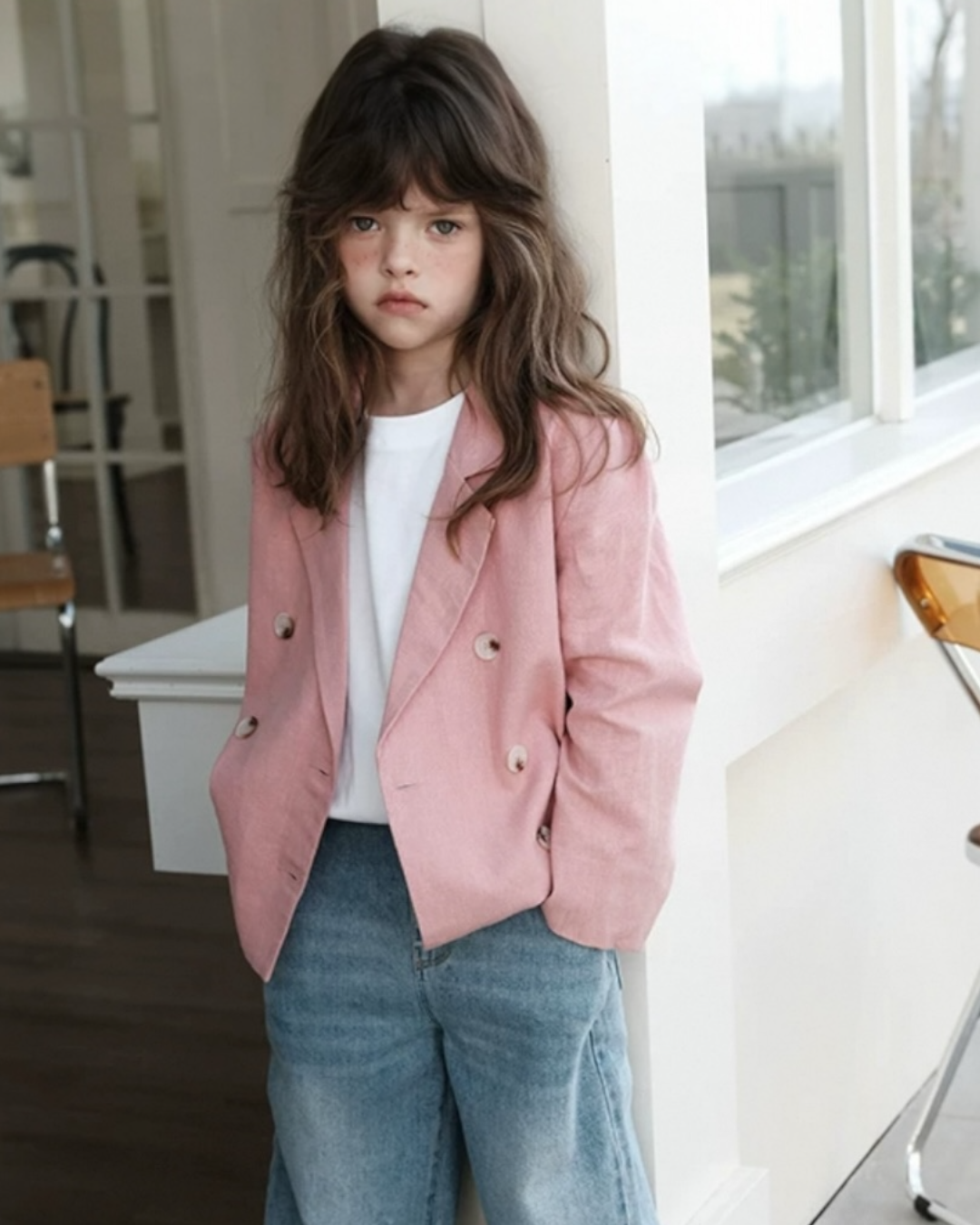 Blush Double-Breasted Blazer