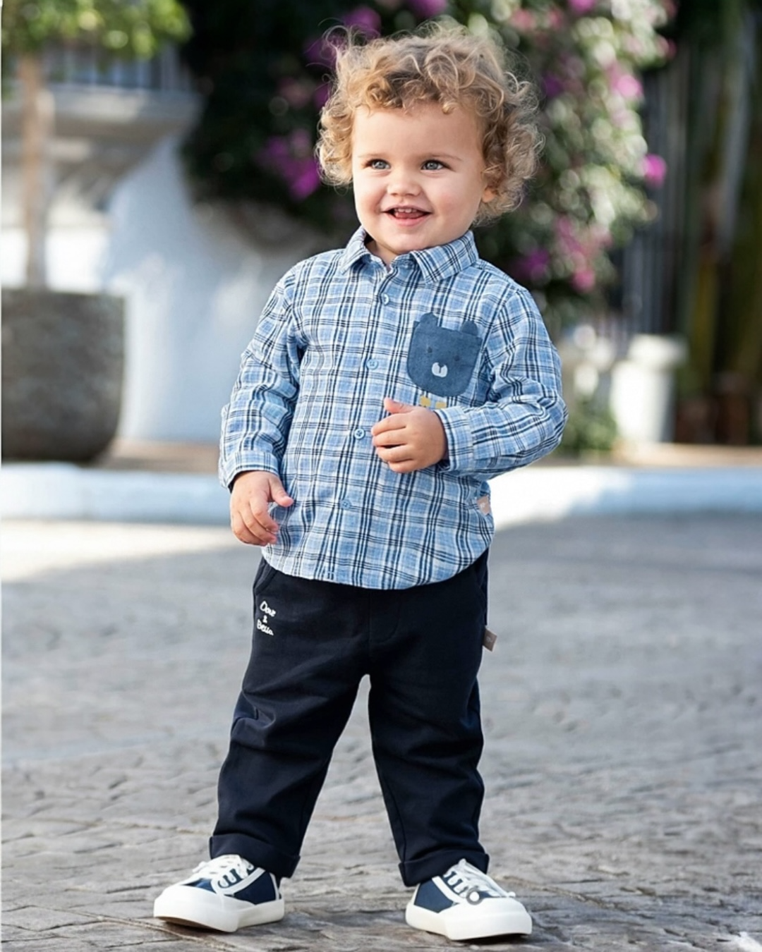 SSTEPLS- Teddy Plaid Set