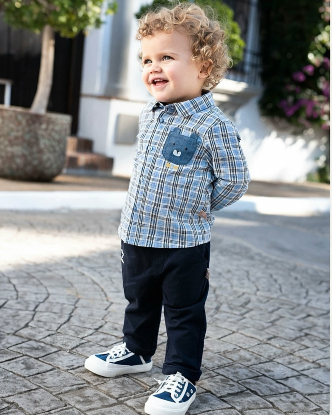 SSTEPLS- Teddy Plaid Set