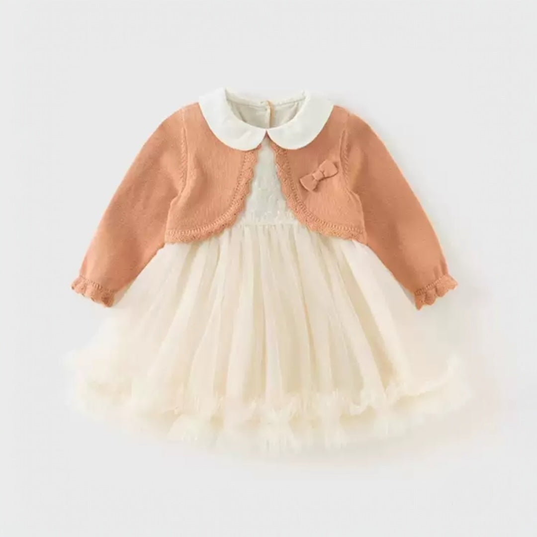 AWPLADR- Peach Lace Dress