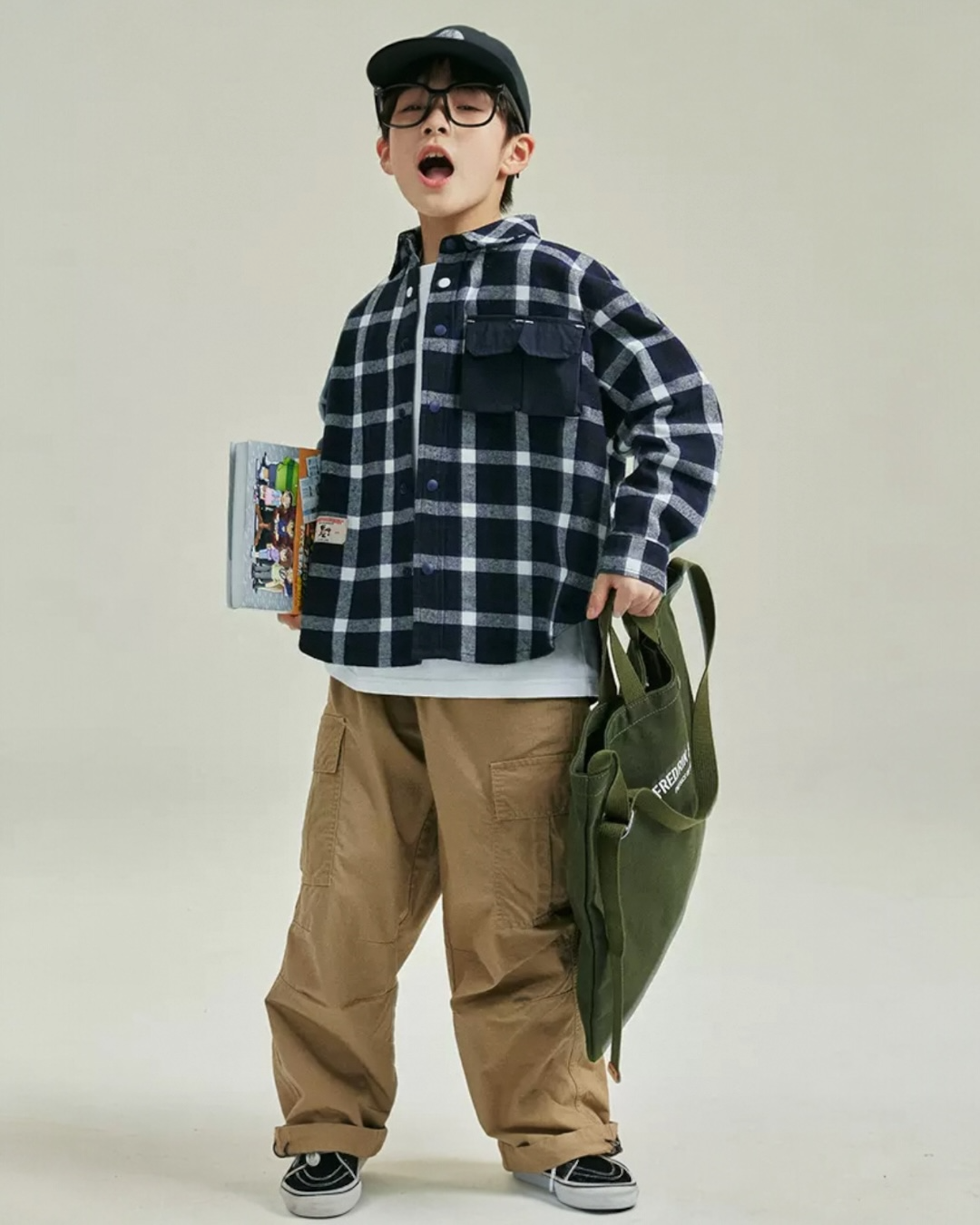 Navy Check Utility Shirt