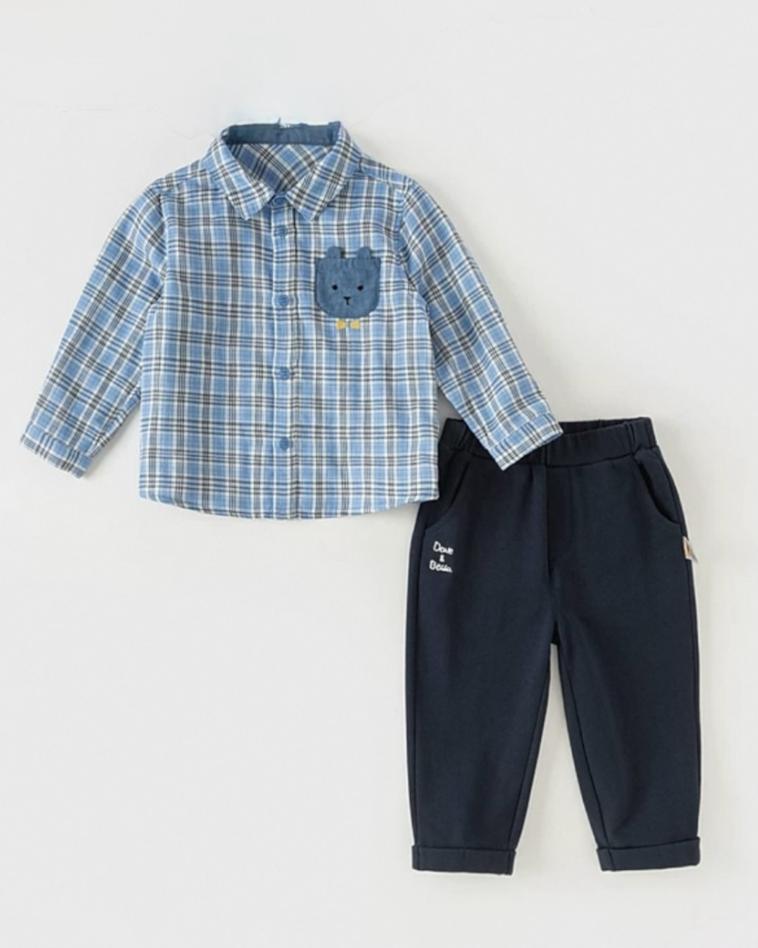 SSTEPLS- Teddy Plaid Set