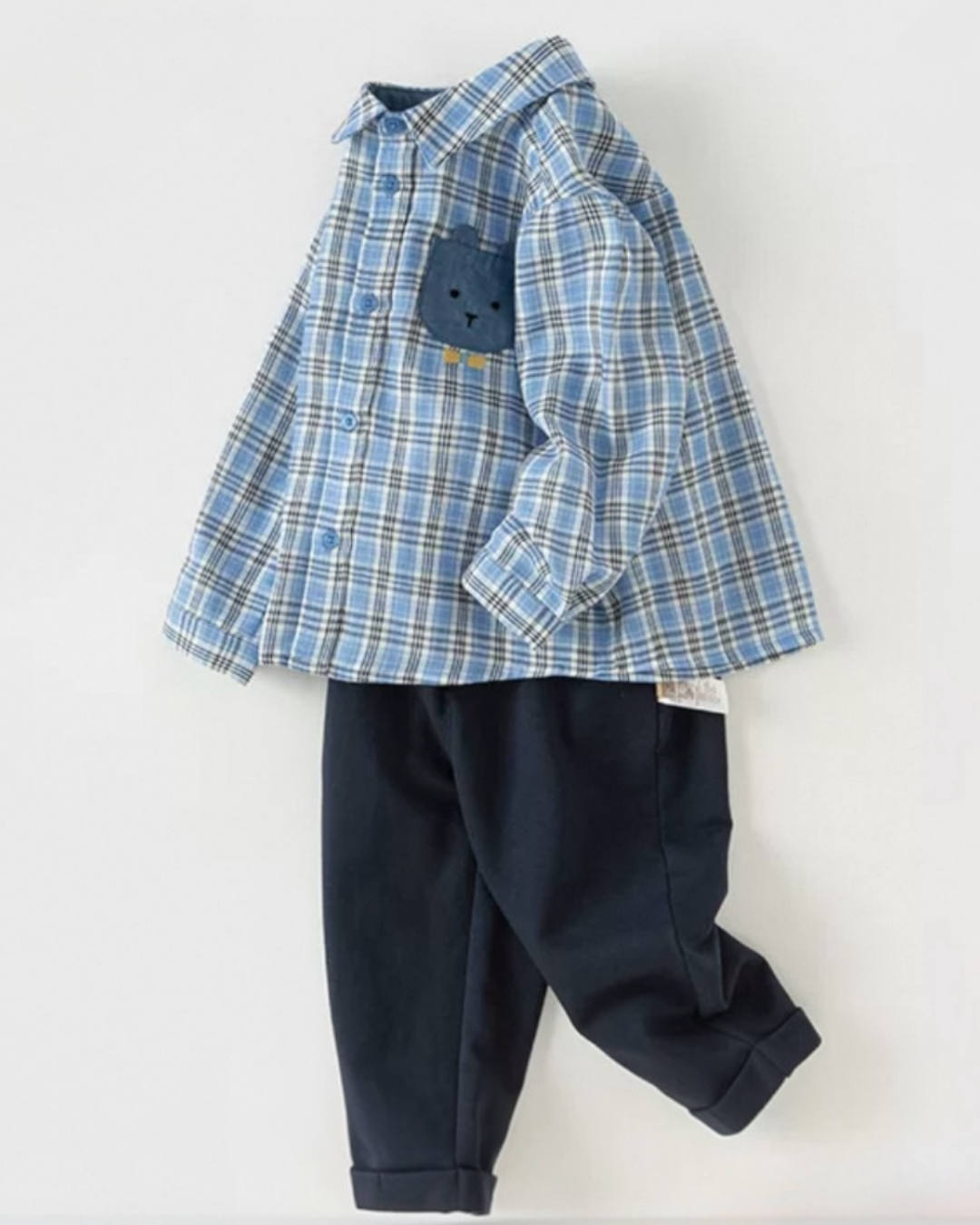 SSTEPLS- Teddy Plaid Set