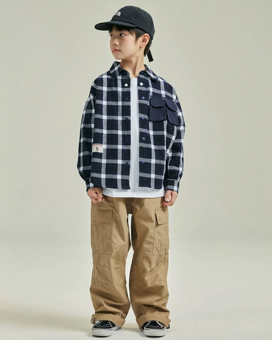 Navy Check Utility Shirt