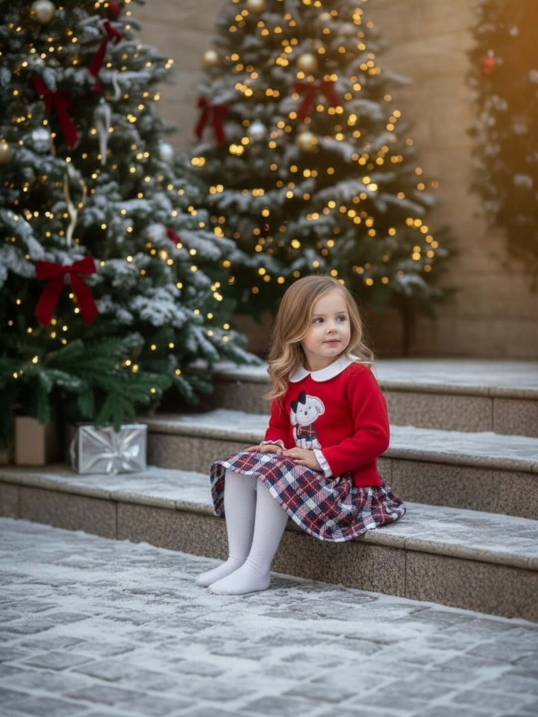 AWPUPLD- Puppy Plaid Dress