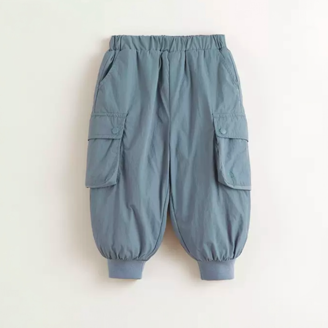 AWFLBLCA- Fleece blue cargo pants