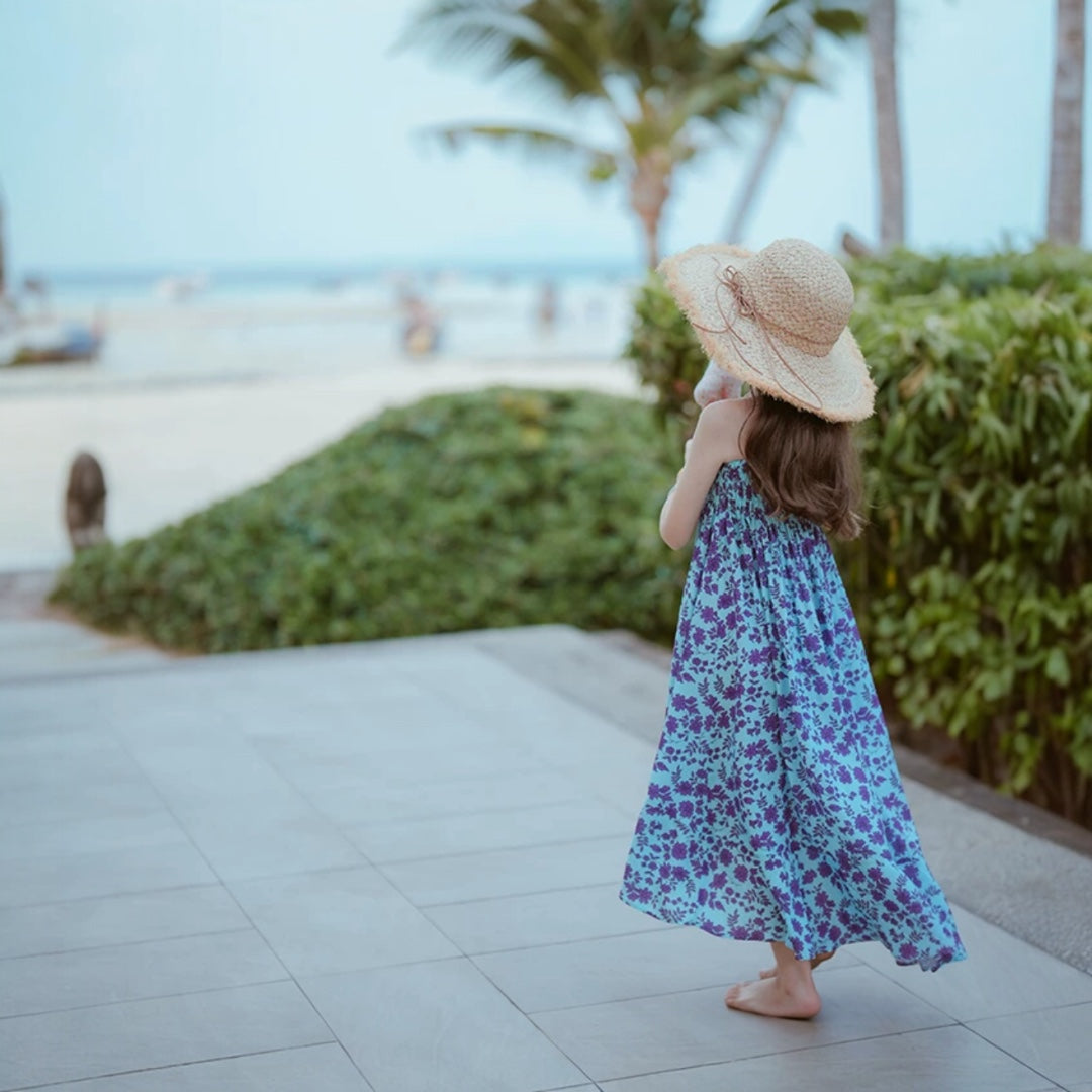 Blue Floral Beach Dress