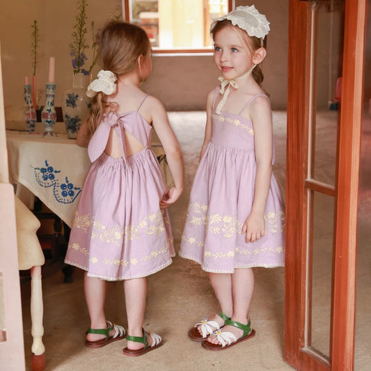 Lavender Bow-Back Dress