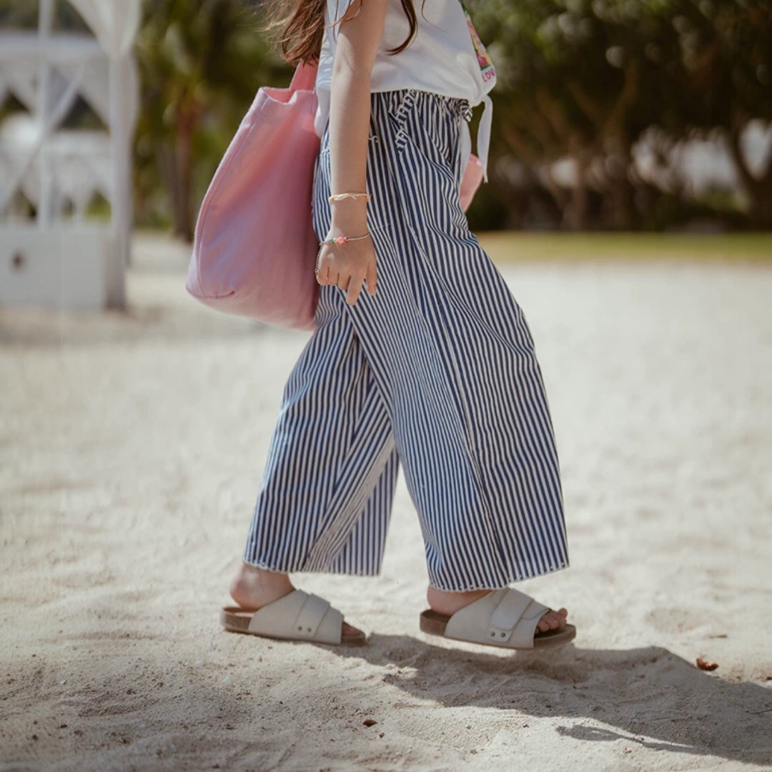 Nautical wide-striped legged pants