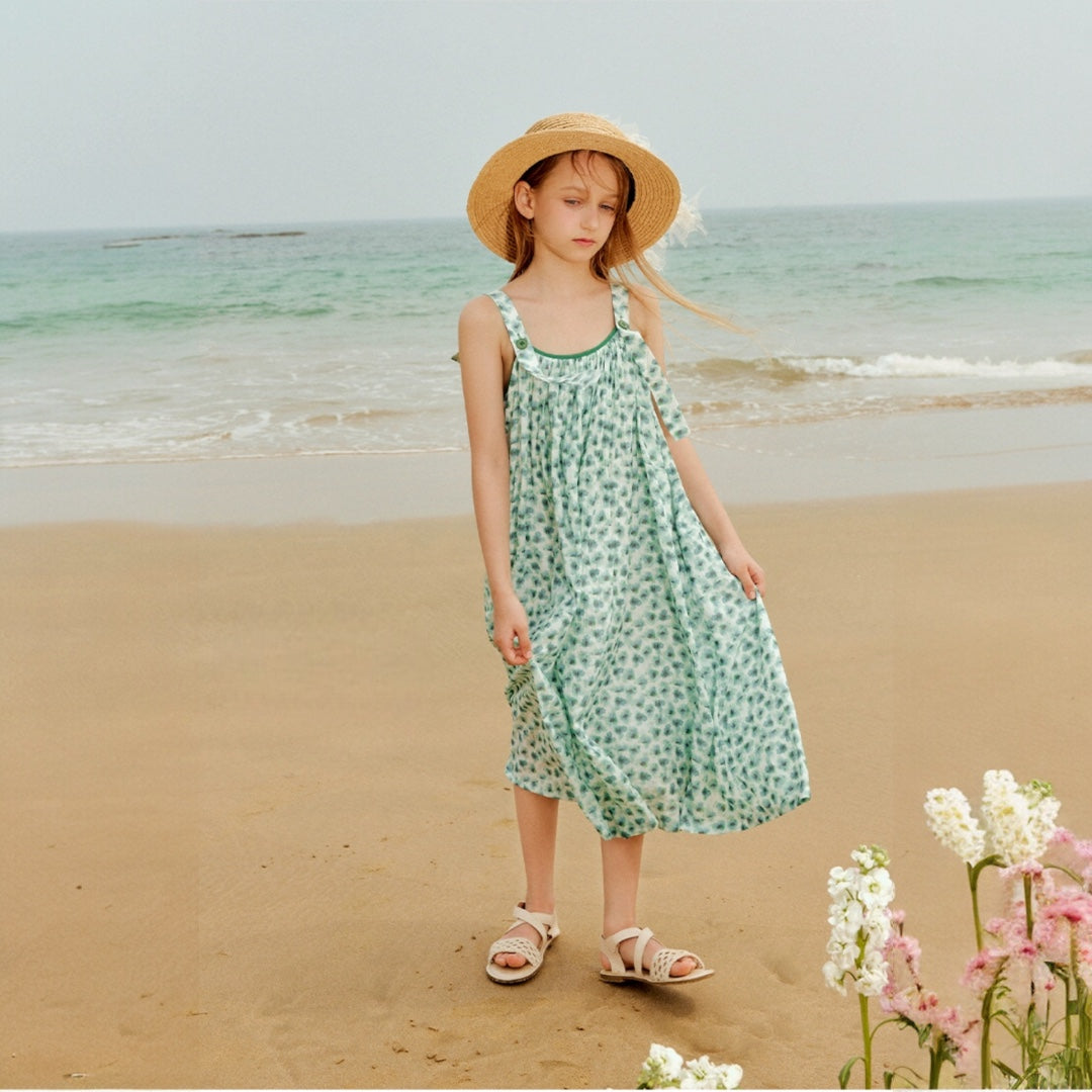 Green Floral Beach Dress