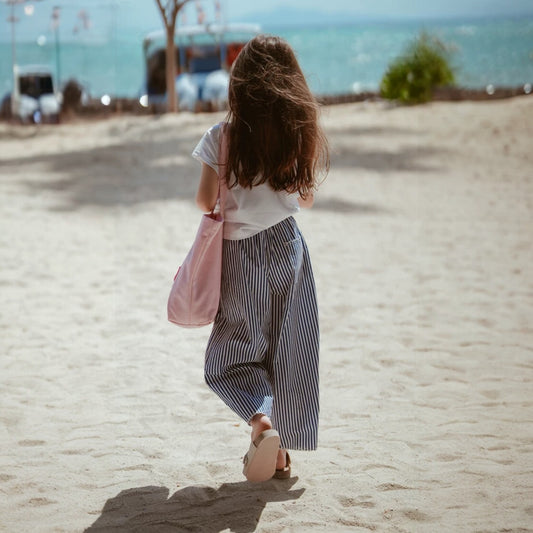 Nautical wide-striped legged pants