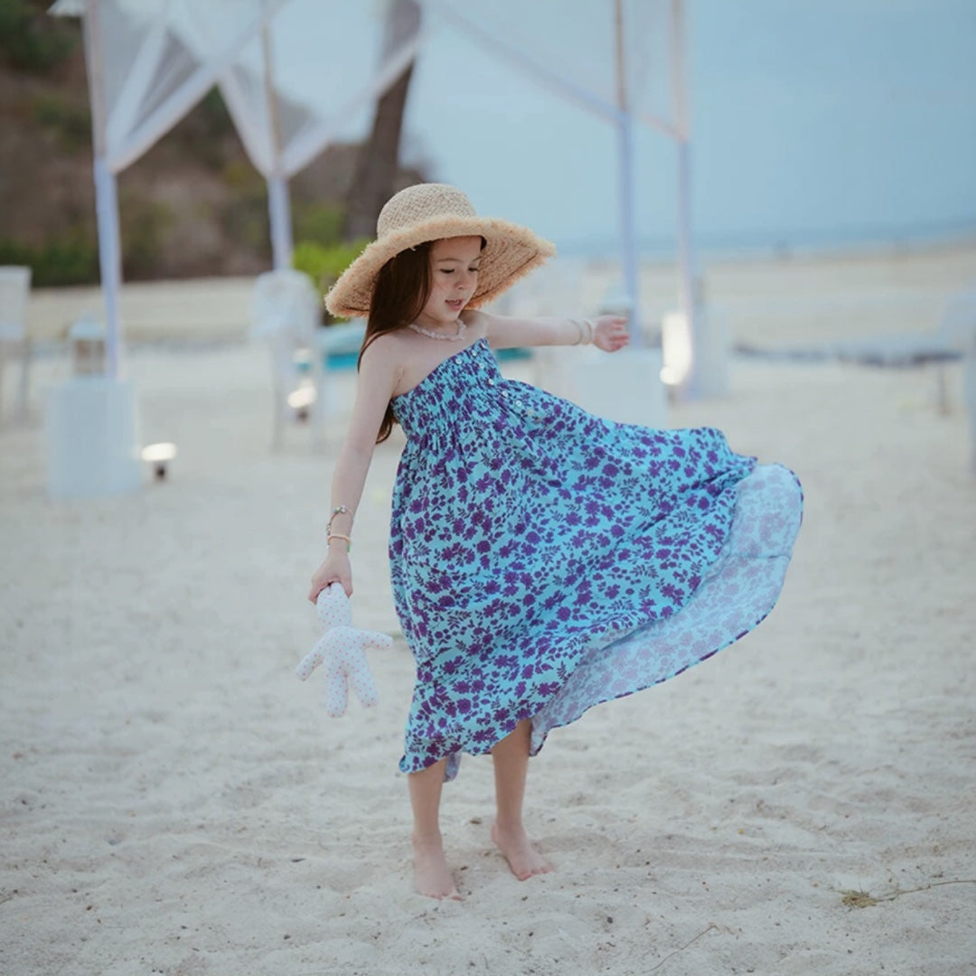 Blue Floral Beach Dress