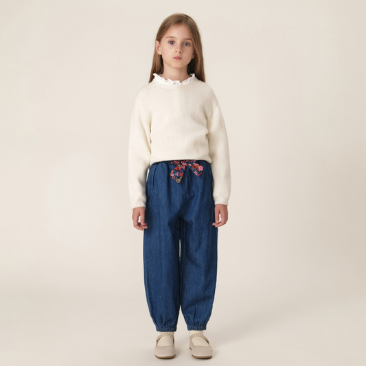 AWDEBOTR- Denim Bow Trousers