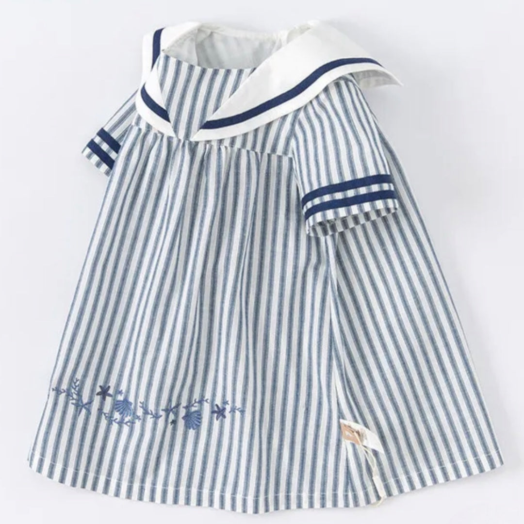 Bella Blue and White Striped Dress