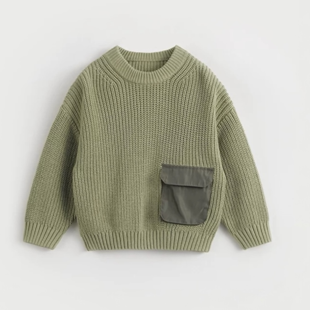 AWOLKS- Olive Knit Sweater