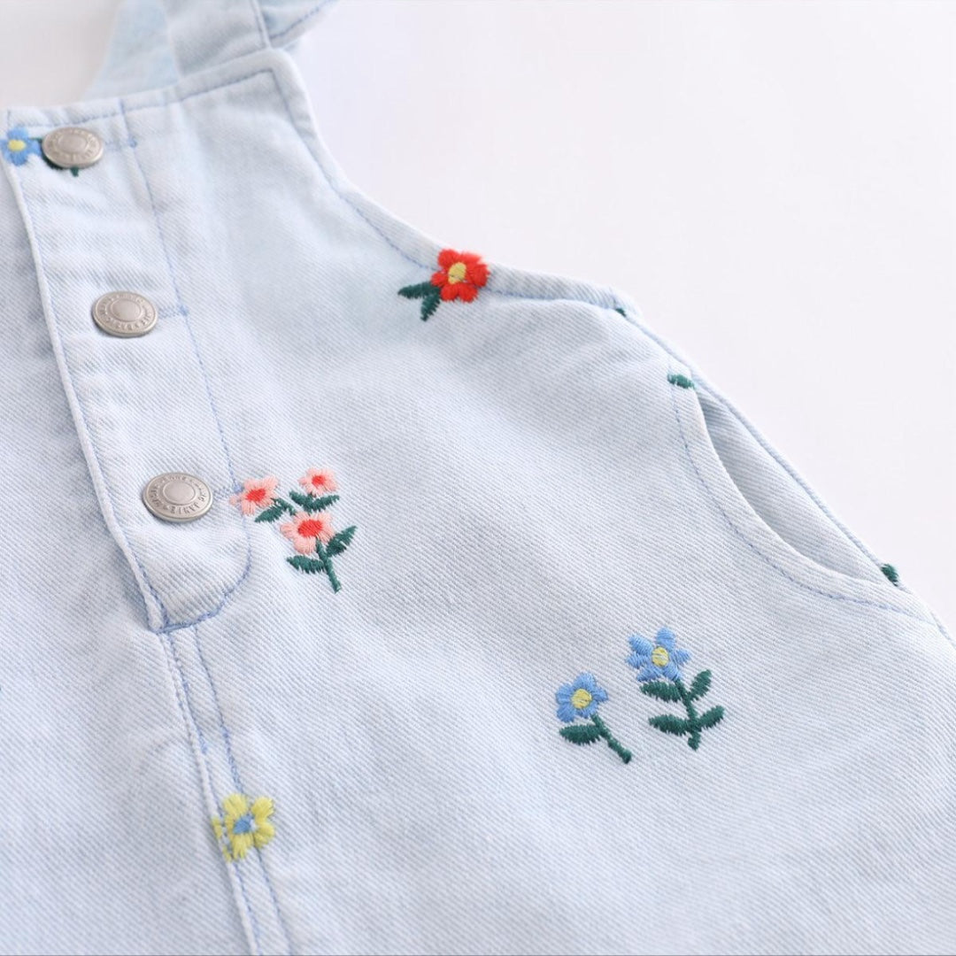 Floral Embroidered Denim Dress