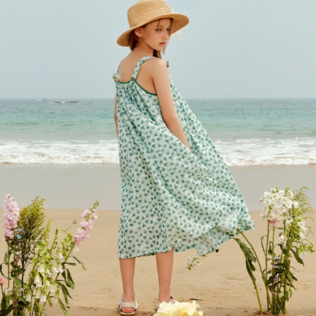 Green Floral Beach Dress