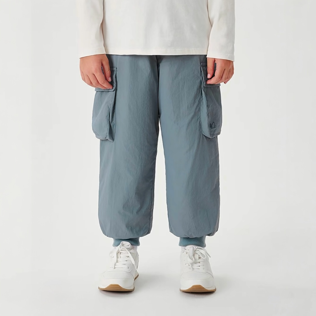 AWFLBLCA- Fleece blue cargo pants