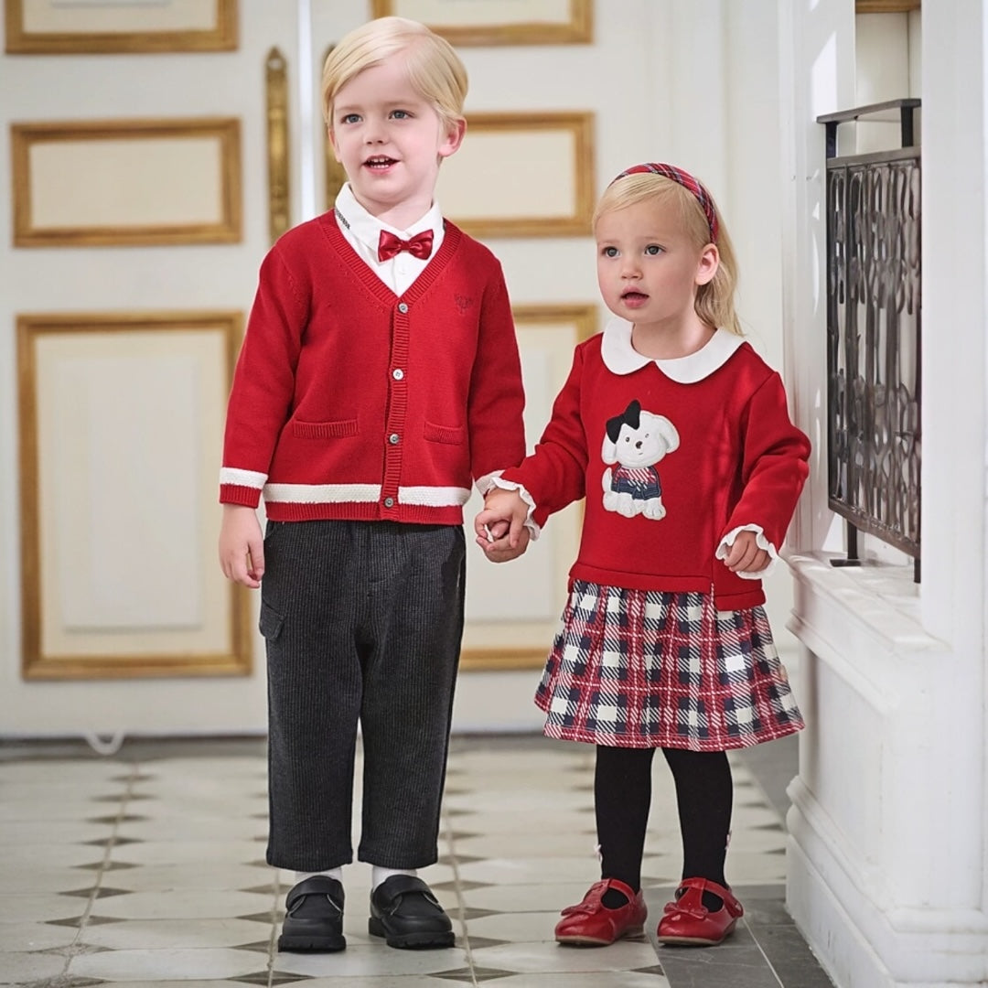 AWPUPLD- Puppy Plaid Dress