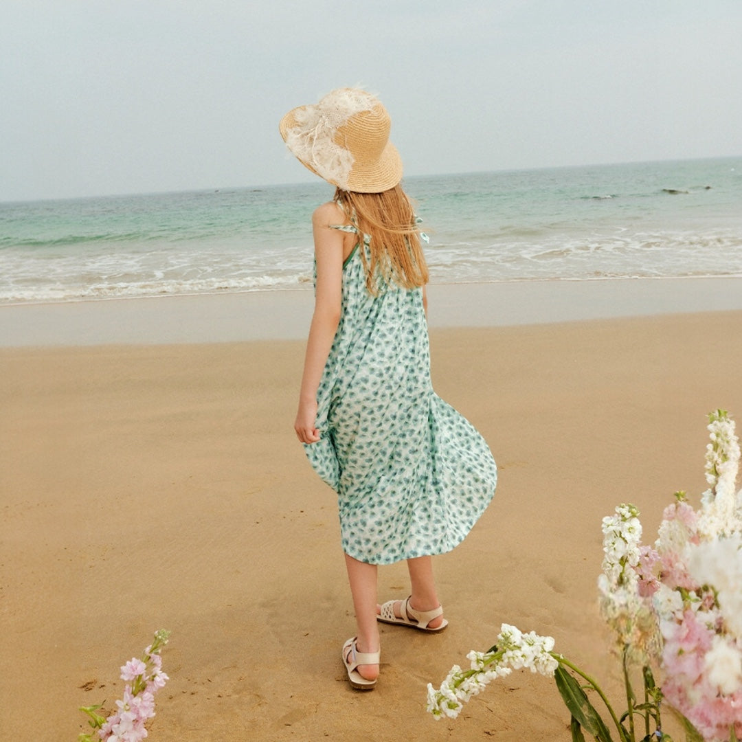 Green Floral Beach Dress