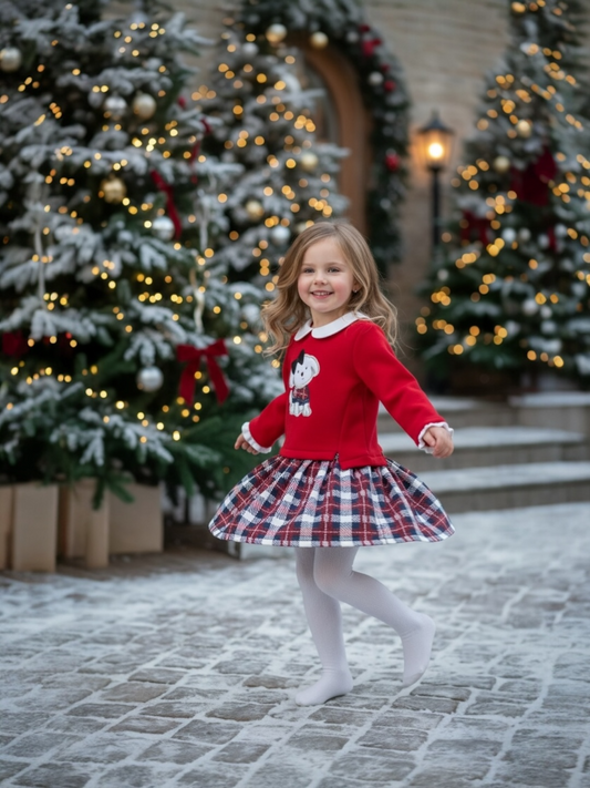 AWPUPLD- Puppy Plaid Dress