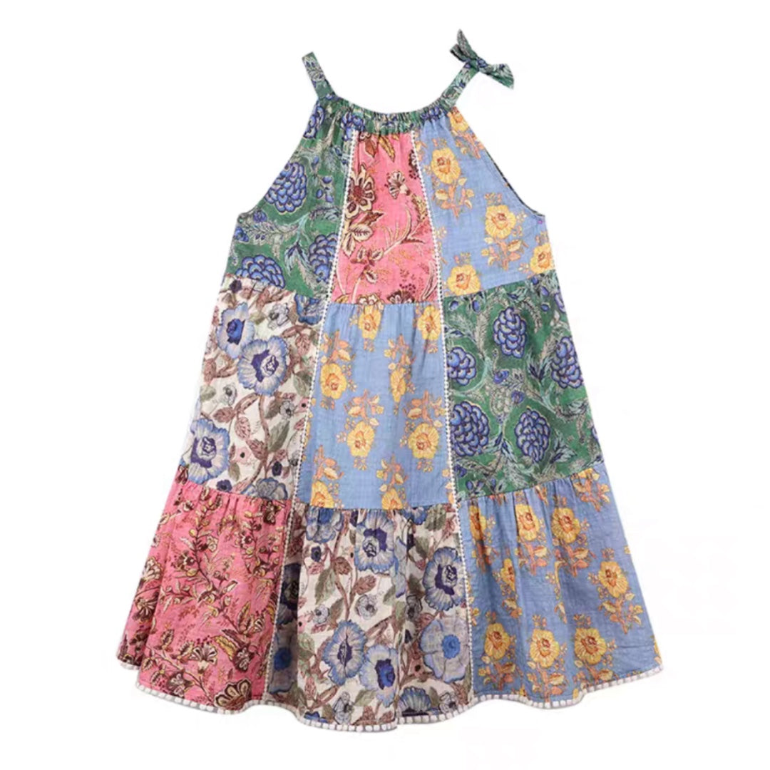 Boho Floral Patchwork Dress