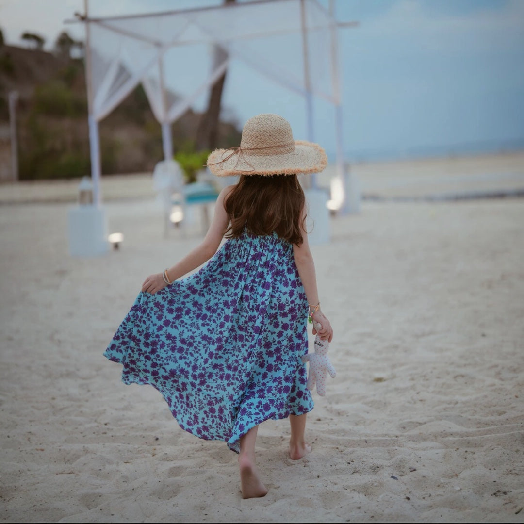 Blue Floral Beach Dress