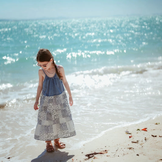 Denim and Floral Patchwork Dress