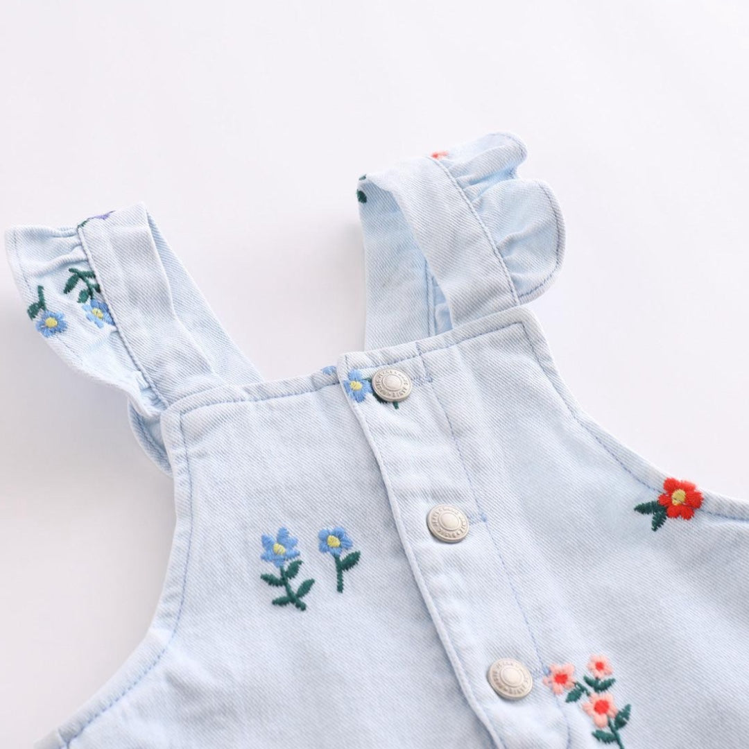 Floral Embroidered Denim Dress