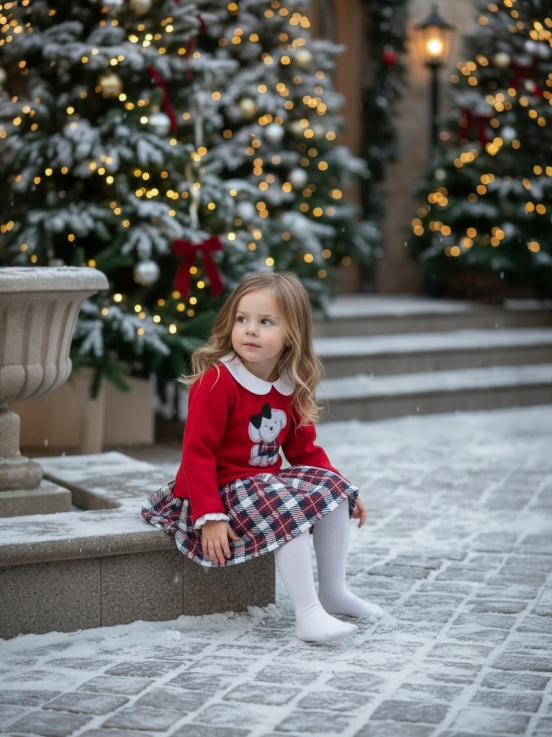 AWPUPLD- Puppy Plaid Dress