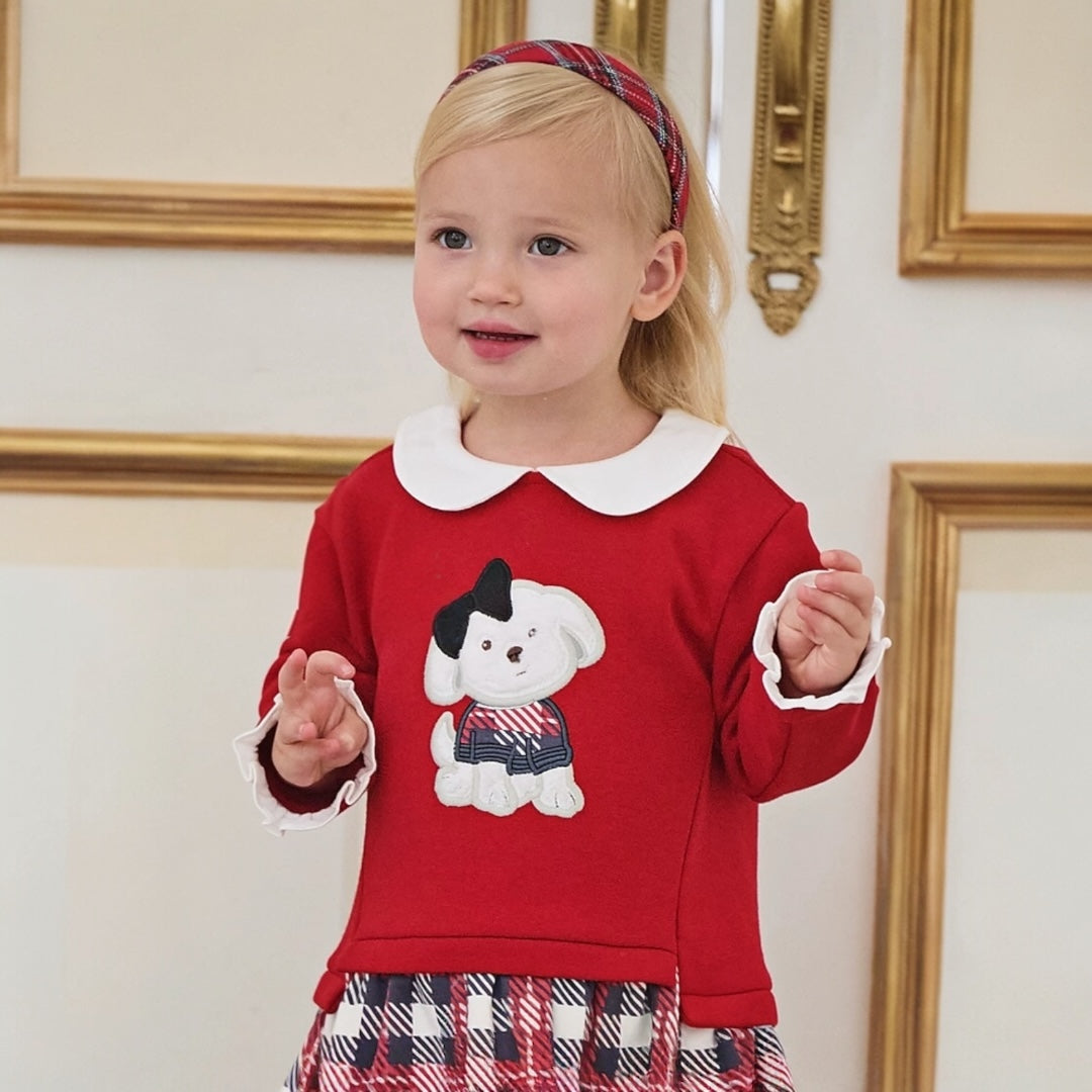 AWPUPLD- Puppy Plaid Dress