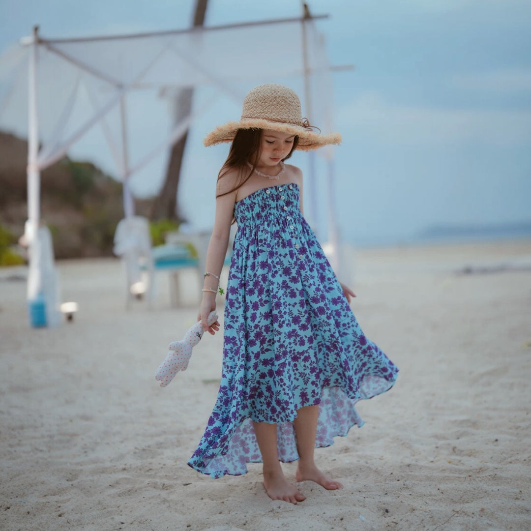 Blue Floral Beach Dress