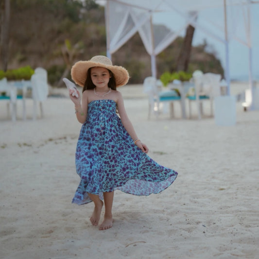 Blue Floral Beach Dress